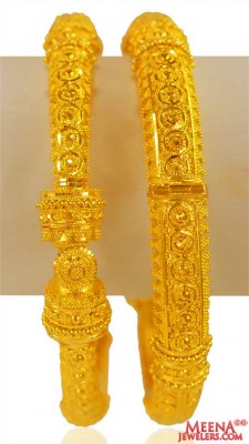 22KT Gold Filigree Kadas (2pc) ( Kadas )