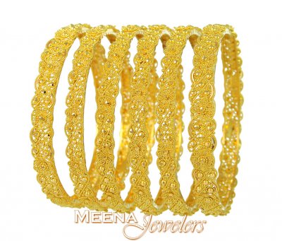 22Kt Exquisite Filigree Bangles ( Set of Bangles )