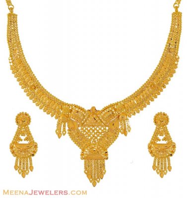 22K Gold Designer Necklace ( 22 Kt Gold Sets )