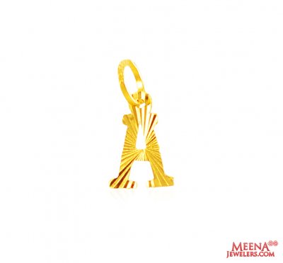 22Kt Gold Initial Pendant (A) ( Initial Pendants )