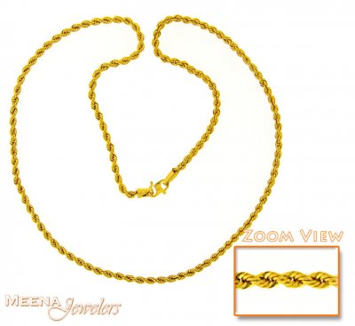 22 Kt Gold Rope Chain ( Plain Gold Chains )