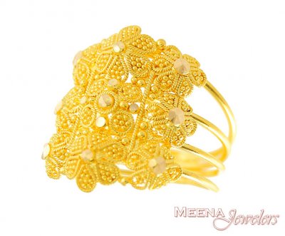 22k Filigree Designer Ring ( Ladies Gold Ring )