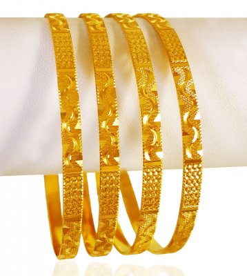 22kt Gold Bangles Set (set of 4) ( Set of Bangles )