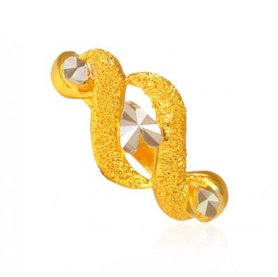 22Kt Gold Two Tone Ladies Ring ( Ladies Gold Ring )