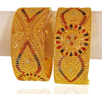 22K Three Tone Kada (Pair) ( Kadas )