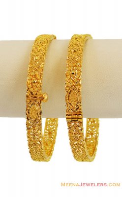 22K Elegant Filigree Kadas (Pair) ( Kadas )