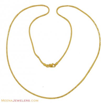 22Kt Fancy Gold Chain (22 Inch) ( Plain Gold Chains )