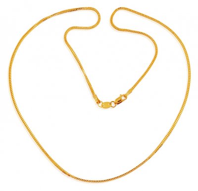 22K Plain Gold Chain (18 Inch) ( Plain Gold Chains )