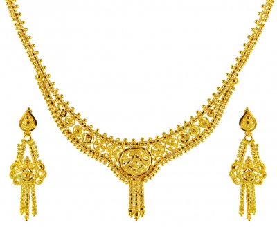 22Kt Gold Necklace Earring Set ( 22 Kt Gold Sets )