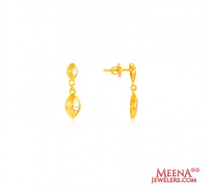 22k Gold Hanging Earrings  ( 22Kt Gold Fancy Earrings )