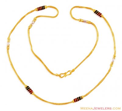 22Kt Gold Meenakari Chain ( 22Kt Gold Fancy Chains )