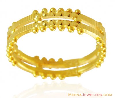 22k Fancy Gold Machine Cut Band  ( Ladies Gold Ring )