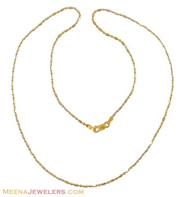 22k Chain with Rhodium Finish ( Plain Gold Chains )