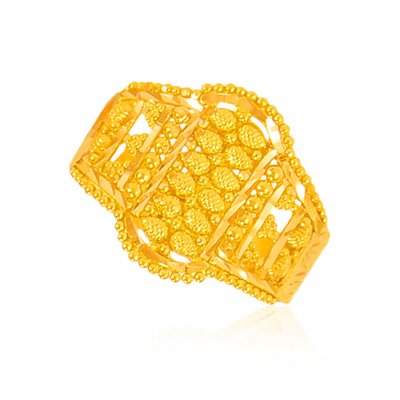 22Kt Gold Filigree Ring  ( Ladies Gold Ring )