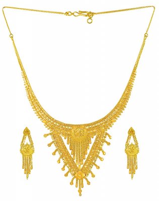 22K Necklace and Earrings Set ( 22 Kt Gold Sets )