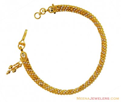 22k Two Tone Filigree Bracelet ( Ladies Bracelets )