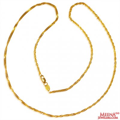 22k Gold Disco Chain ( Plain Gold Chains )