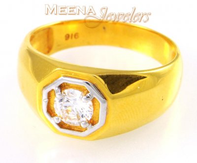 22Kt Gold Mens Signity Ring ( Mens Signity Rings )