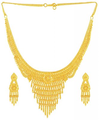 Gold Necklace and Earrings Set ( 22 Kt Gold Sets )