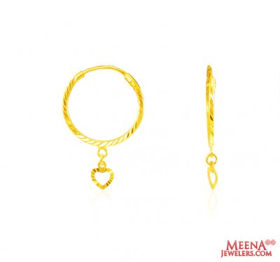 22Kt Gold Fancy Hoop Earrings ( Hoop Earrings )