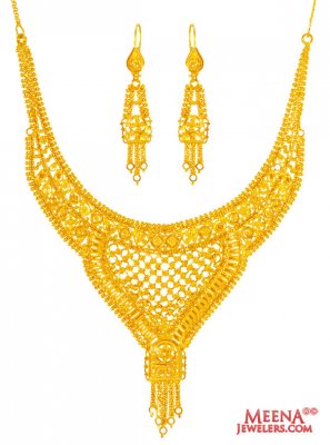 22Kt Gold Necklace Earring Set ( 22 Kt Gold Sets )