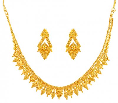 Gold Necklace Set (22k) ( 22 Kt Gold Sets )