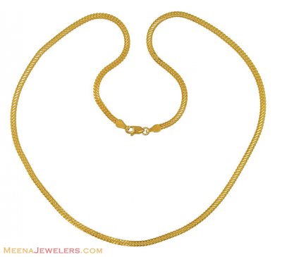 22K Gold Flat Chain (18 Inch) ( Plain Gold Chains )