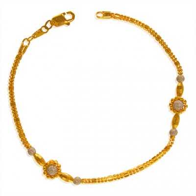 22Kt Gold Two Tone Bracelet ( Ladies Bracelets )