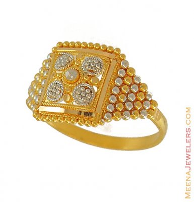 22K Gold Two Tone Ring ( Ladies Gold Ring )