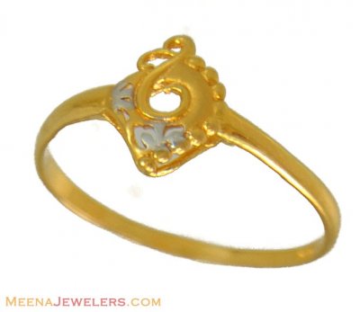 22K Two Tone  Gold  Ring ( Ladies Gold Ring )