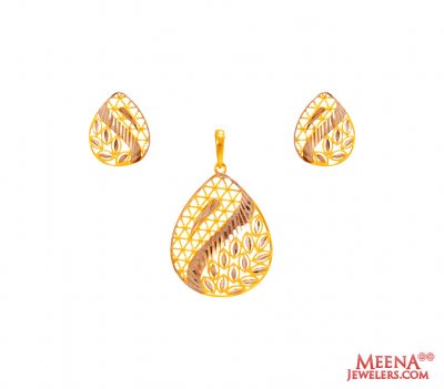 22Kt Gold Two Tone Pendant Set ( Fancy Pendant Set )