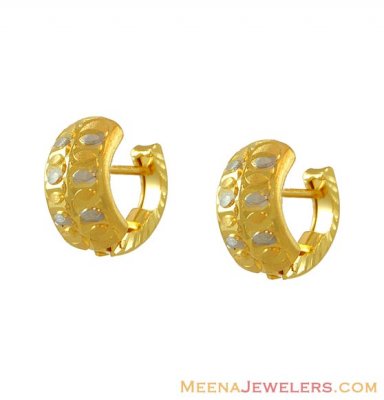 22k Clip On Earrings(2 Tone) ( Clip On Earrings )