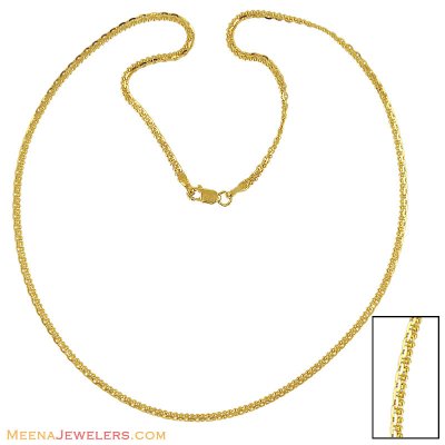 22K Gold Flat Chain ( Plain Gold Chains )