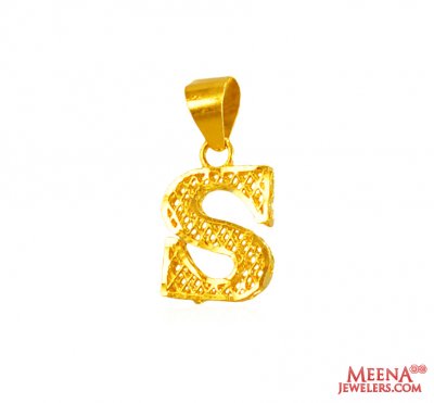 22Kt Gold Initial Pendant (S) ( Initial Pendants )