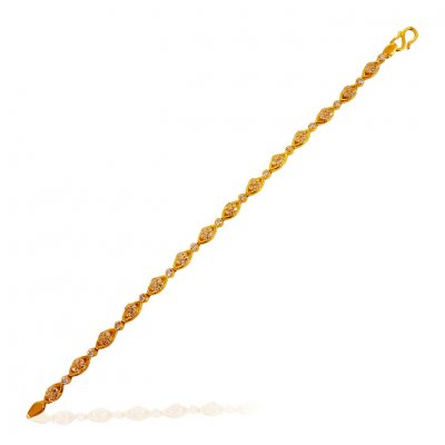 22k Gold CZ Bracelet For Ladies ( Ladies Bracelets )