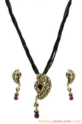 22K Exclusive Kundan Pendant Set ( Antique Pendant Sets )