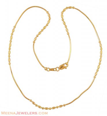 22Kt Gold Rice Chain ( 22Kt Gold Fancy Chains )