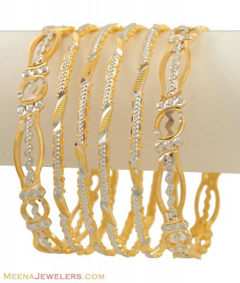 22K Gold Bangles Set (Laser Cuts) ( Set of Bangles )