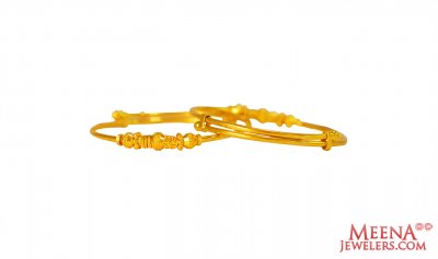 22k Gold Kids Kada (2PC) ( Baby Bangles )