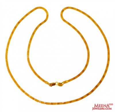 22kt Gold Flat Chain  ( Plain Gold Chains )