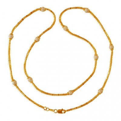 22K  Gold Rodhium Chain  ( 22Kt Gold Fancy Chains )