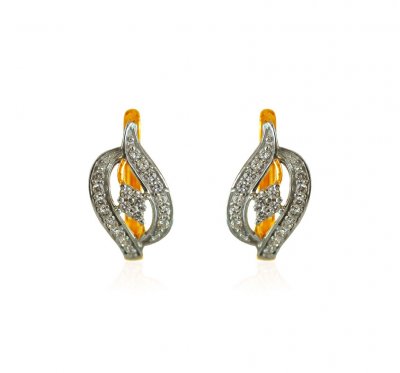 22K Gold CZ Earrings ( Clip On Earrings )