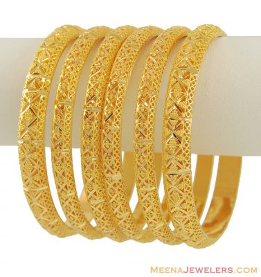 22Kt Gold Bangles (Set of 6) ( Set of Bangles )