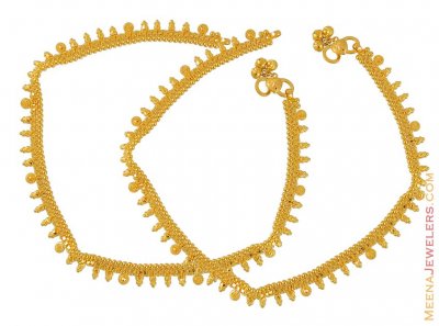 22K Gold Anklets (1 Pair) ( Gold Anklets )