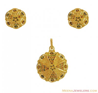 Gold Pendant Set (22Kt) ( Gold Pendant Sets )