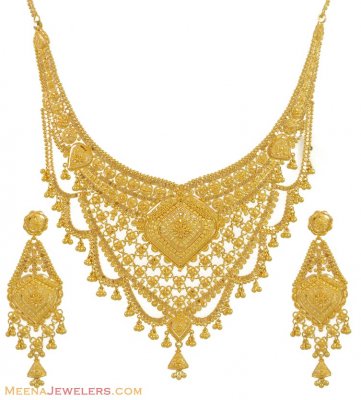 Indian Gold Necklace Set ( 22 Kt Gold Sets )