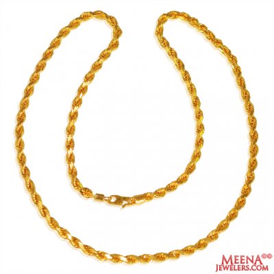 22 Kt Rope Gold Chain ( Plain Gold Chains )