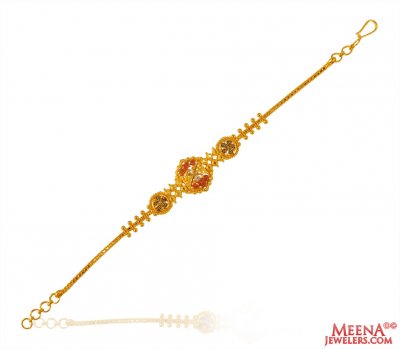 22K Gold Ladies Three Tone Bracelet ( Ladies Bracelets )