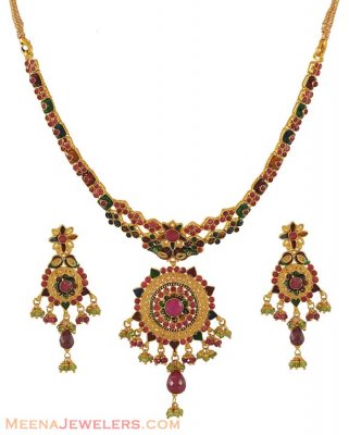 22kt Gold Combination Set ( Antique Necklace Sets )