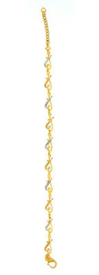 22 Kt Gold Two Tone Bracelet ( Ladies Bracelets )